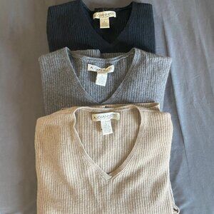 Cashmere Ribbed V-Neck Sweater Bundle!